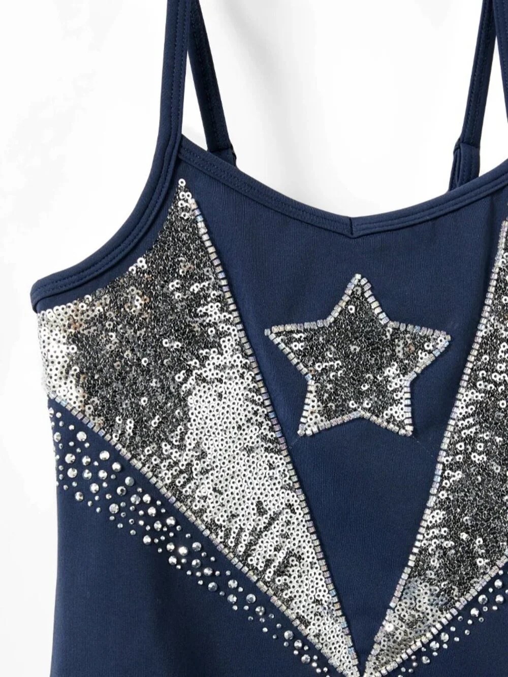 NWT Girls' Cotton On Sleeveless Sequin Leotard in Squid Ink / Sparkle, Size 5T